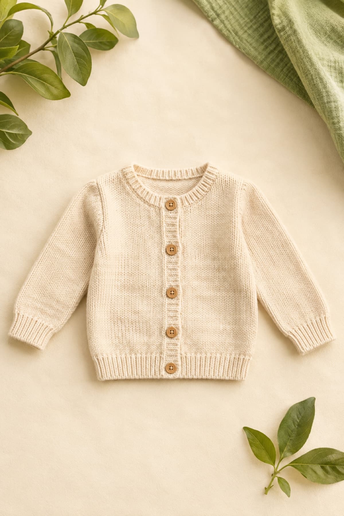 Baby Cardigan Knit laid flat