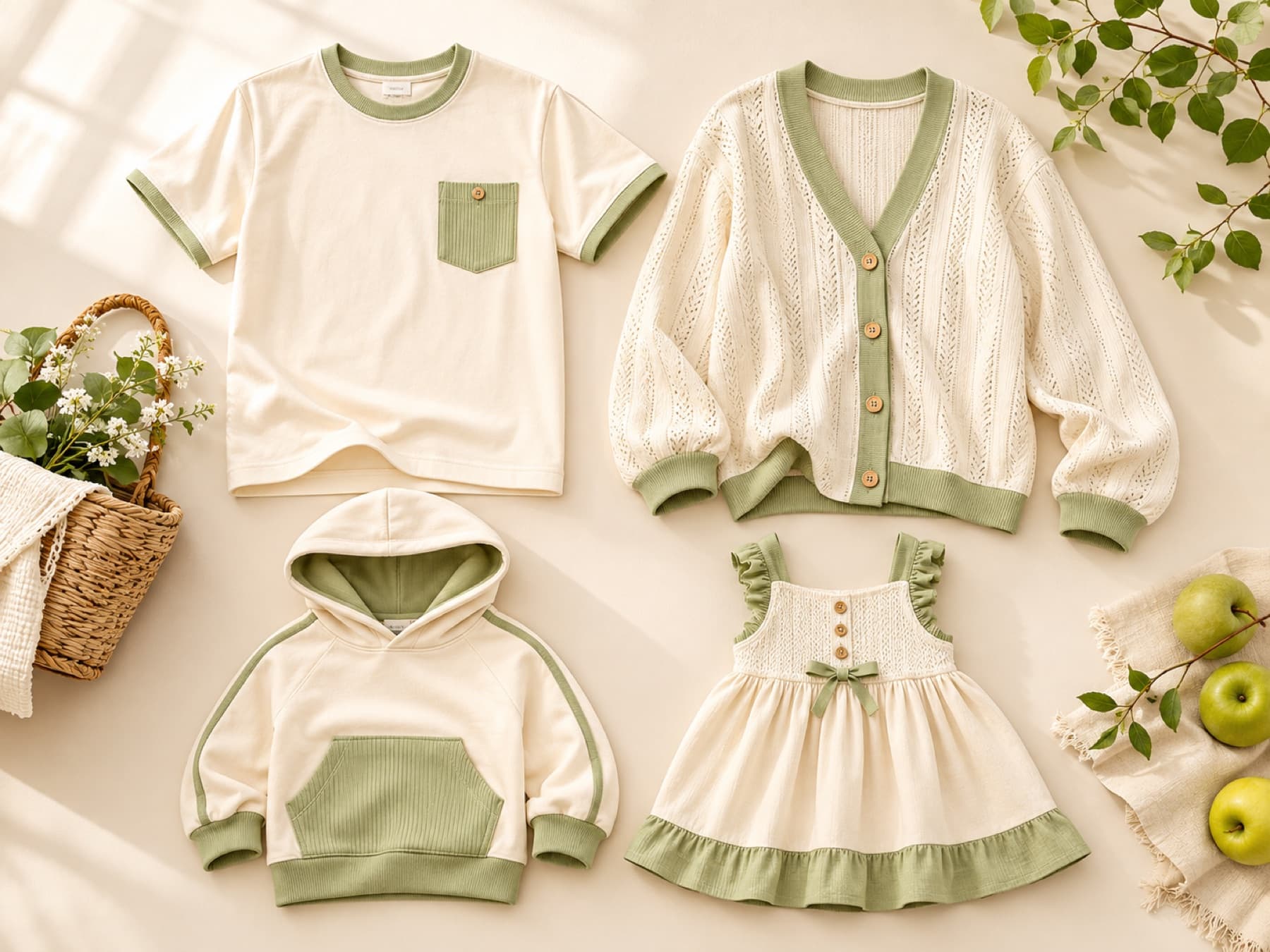 Family Photo Set, Four Pieces laid flat