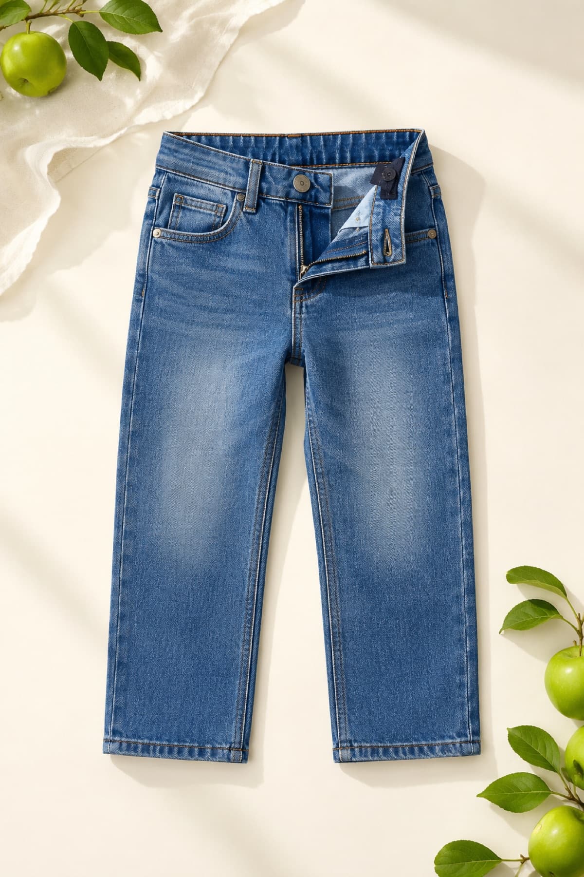 Kids Denim Jeans laid flat