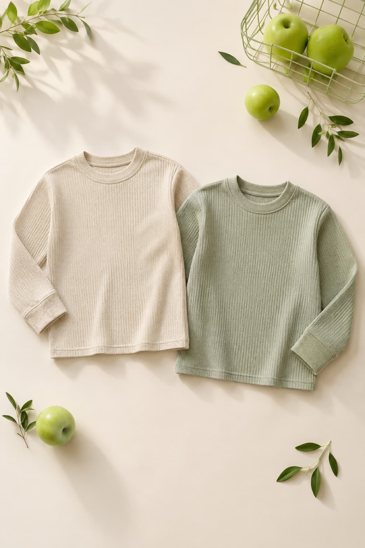 Kids Long-Sleeve 2-Pack laid flat