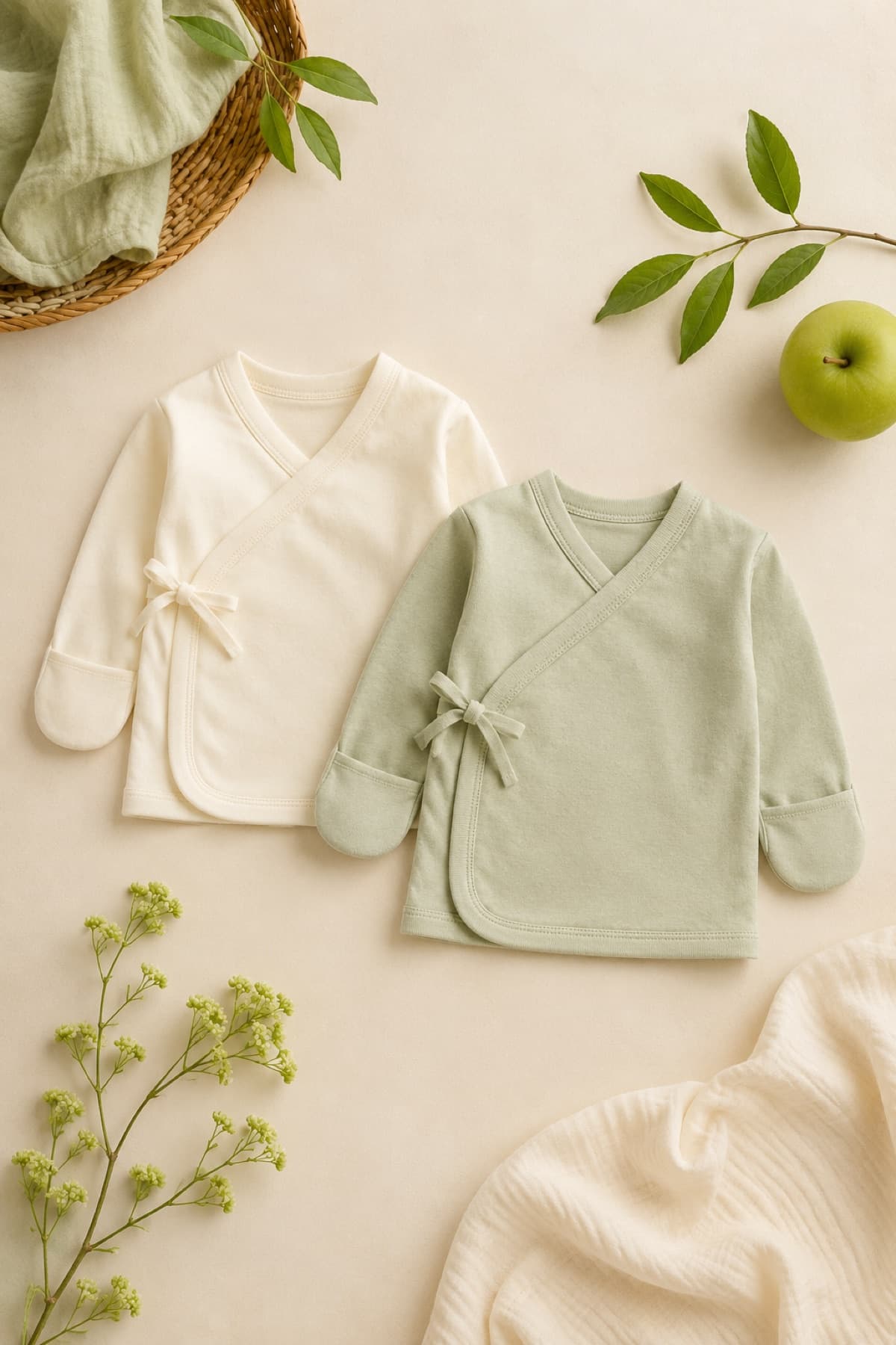 Kimono Wrap Top 2-Pack laid flat
