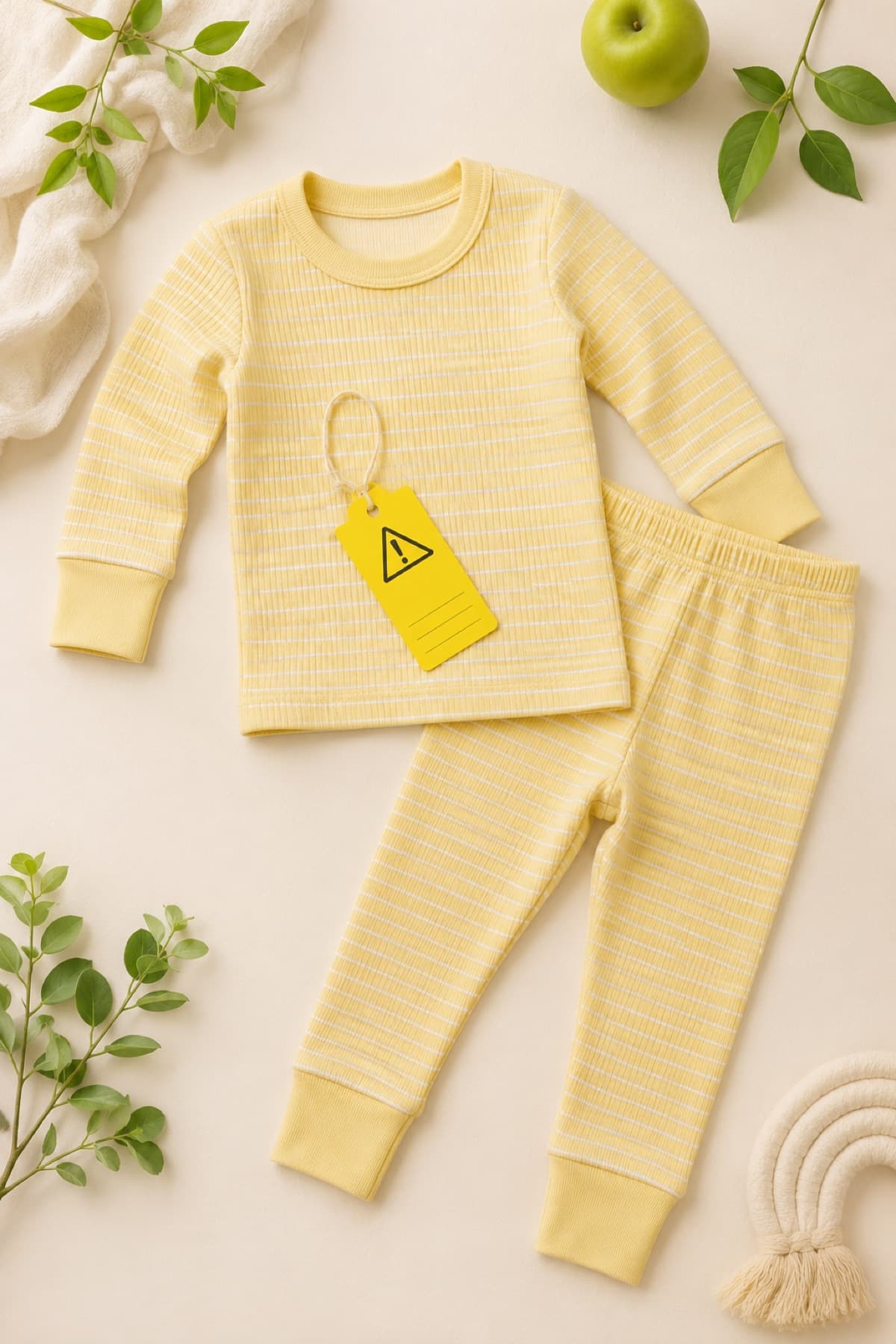 Snug-Fit Pyjama Set, Baby laid flat