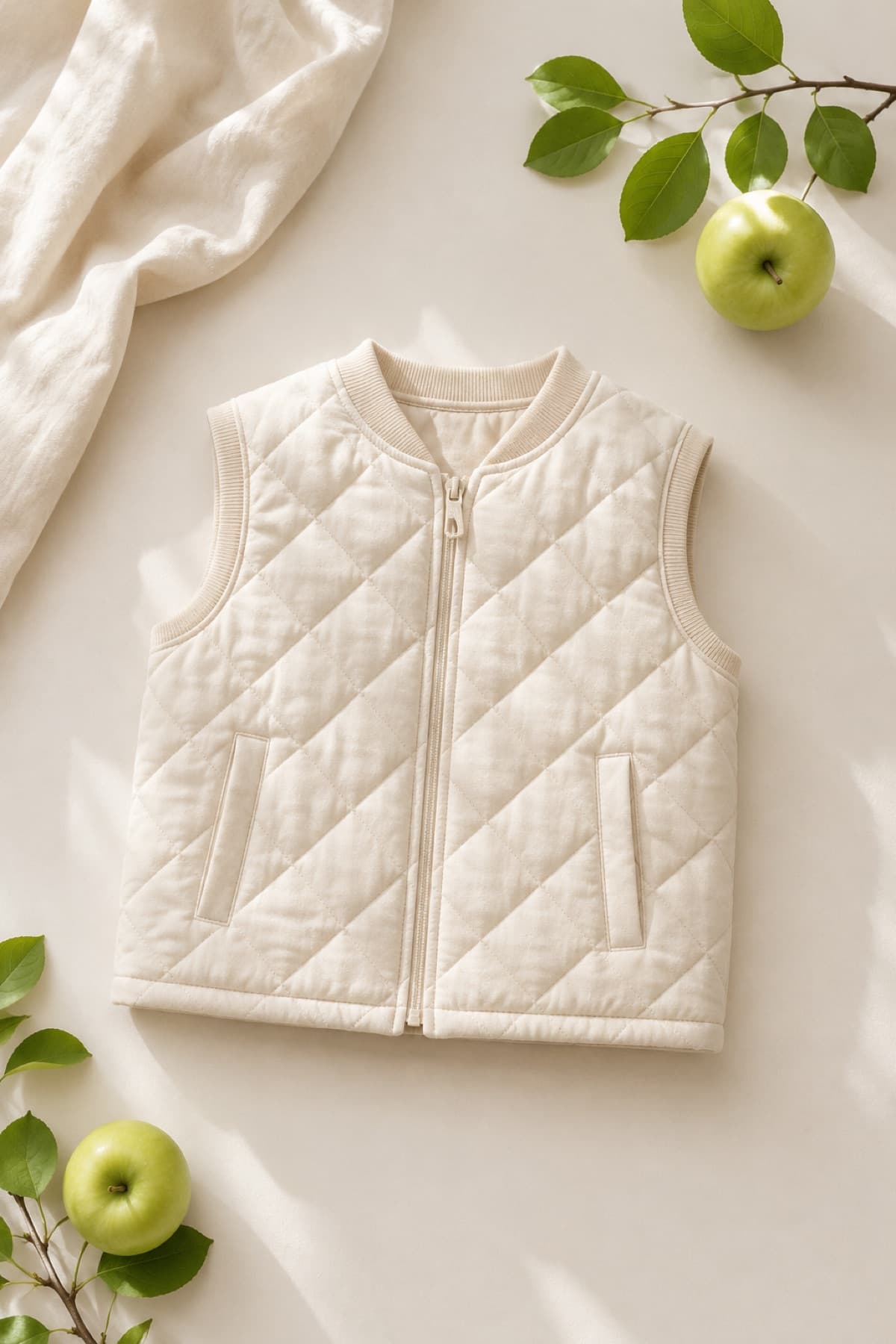 Quilted Vest laid flat